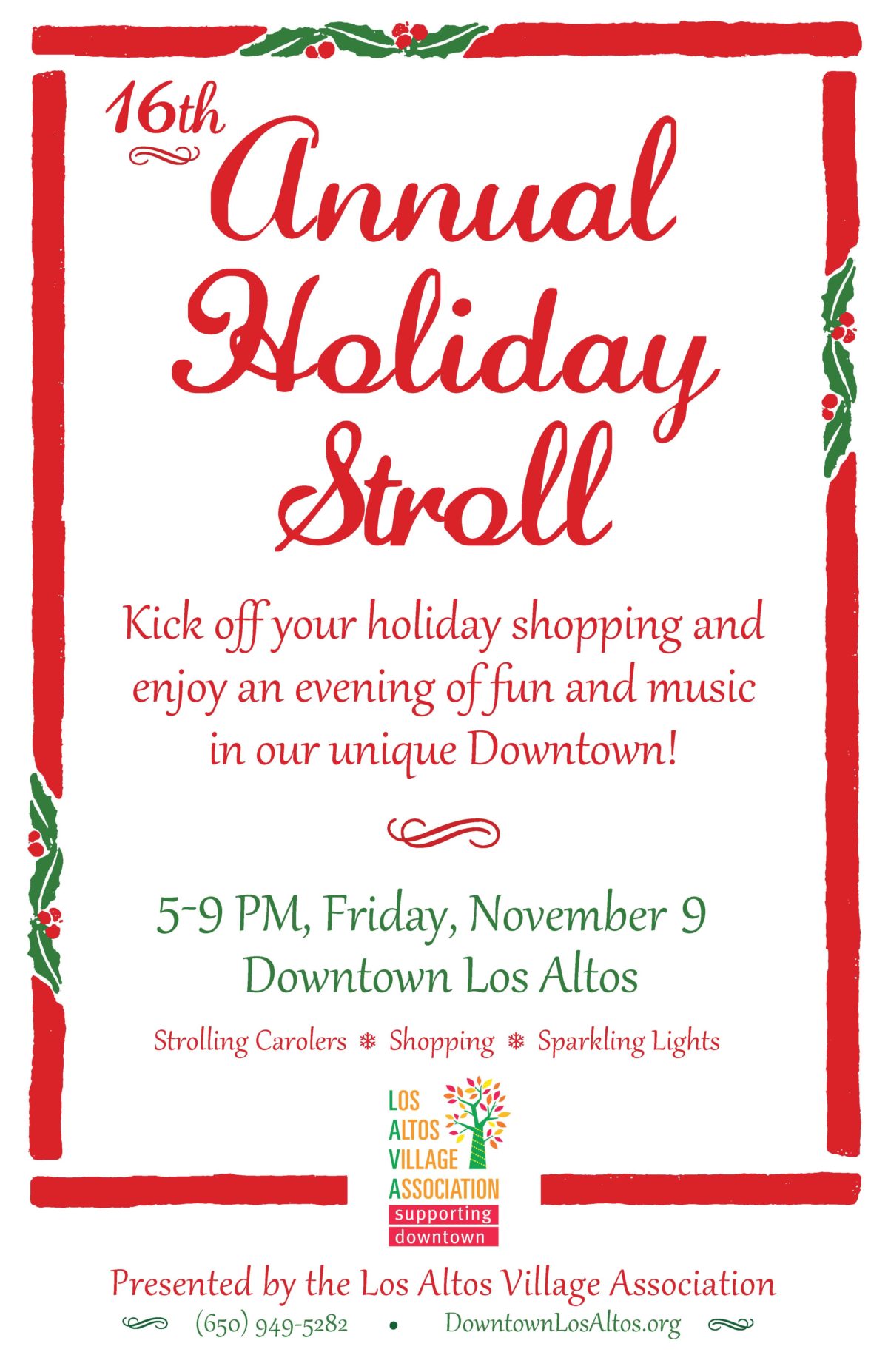 LAVA Holiday Stroll poster Downtown Los Altos