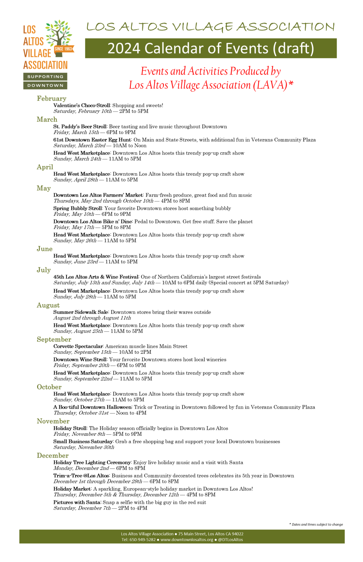 2024 LAVA Calendar of Events_01222024 Downtown Los Altos